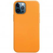 Шкіряний чохол Leather Case (AAA) without Logo для Apple iPhone 12 Pro / 12 (6.1"") (Yellow)