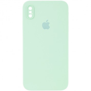 Чохол Silicone Case Square Full Camera Protective (AA) Для Apple iPhone XS Max ( Бірюзовий / Light Turquoise)