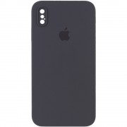 Чохол Silicone Case Square Full Camera Protective (AA) Для Apple iPhone XS Max ( Сірий / Dark Gray)