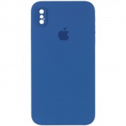 Чохол Silicone Case Square Full Camera Protective (AA) Для Apple iPhone XS Max ( Синій / Navy blue)