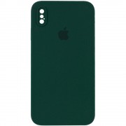Чохол Silicone Case Square Full Camera Protective (AA) Для Apple iPhone XS Max ( Зелений / Dark green)