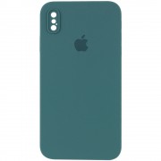 Чохол Silicone Case Square Full Camera Protective (AA) Для Apple iPhone XS Max ( Зелений / Pine green)