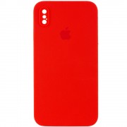 Чохол Silicone Case Square Full Camera Protective (AA) Для Apple iPhone XS Max (Червоний / Red)