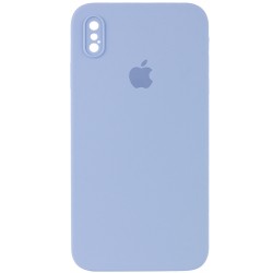 Чохол Silicone Case Square Full Camera Protective (AA) Для Apple iPhone XS Max (Блакитний / Mist blue ) 