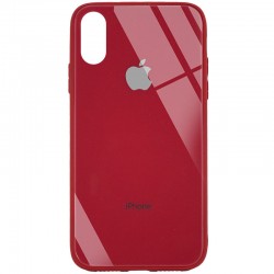 TPU+Glass чехол GLOSSY Logo (opp) для Apple iPhone XS Max (Красный)