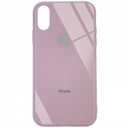 TPU+Glass чехол GLOSSY Logo (opp) для Apple iPhone XS Max (Розовый / Pink Sand)