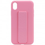 Чохол Silicone Case Hand Holder для Apple iPhone XS Max (рожевий / Pink ) 