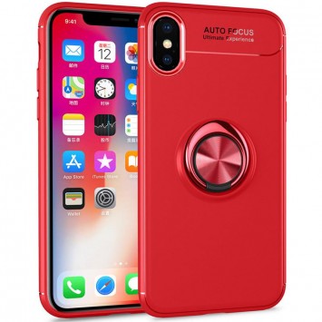 TPU чохол Deen ColorRing під Магнітний тримач (opp) для Apple iPhone XS Max(червоний / Червоний)