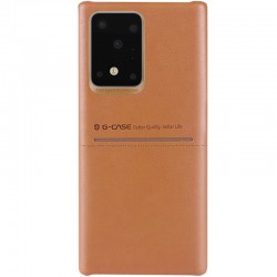 Кожаная накладка для Samsung Galaxy S20 Ultra - G-Case Cardcool Series (Коричневый)