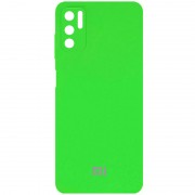 Чохол Silicone Cover Full Camera (AA) для Xiaomi Redmi Note 10 5G / Poco M3 Pro (Салатовий / Neon green)
