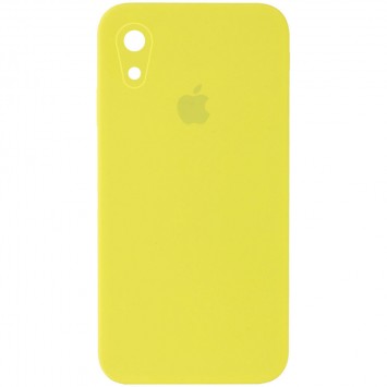 Чохол для Apple iPhone XR Silicone Case Square Full Camera Protective (AA) (Жовтий / Bright Yellow)