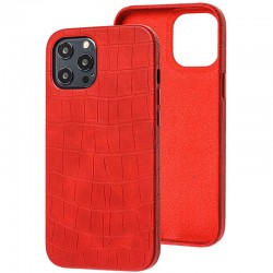 Шкіряний чохол для iPhone 12 Pro Max Croco Leather (Red)