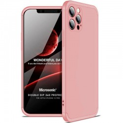 Пластиковая накладка GKK LikGus 360 градусов (opp) для iPhone 12 Pro (Розовый / Rose gold)