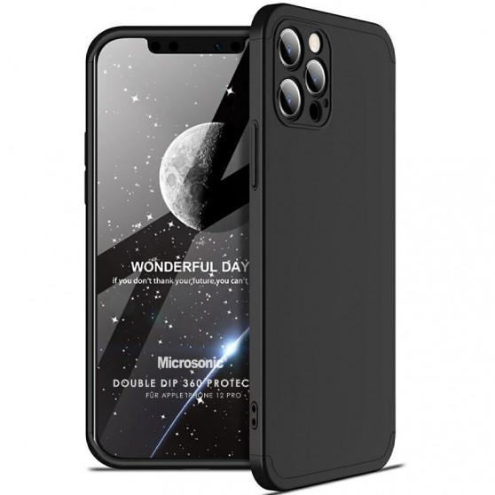 Пластикова накладка GKK LikGus 360 градусів (opp) для iPhone 12 Pro (чорний)