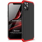 Пластикова накладка для iPhone 12 Pro Max GKK LikGus 360 градусів (opp) (Чорний / червоний)