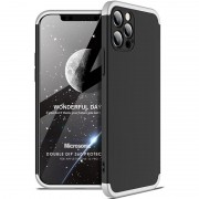 Пластикова накладка для iPhone 12 Pro Max GKK LikGus 360 градусів (opp) (Чорний / Срібний)