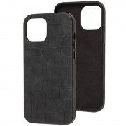 Шкіряний чохол Croco Leather для iPhone 12 mini (Black)