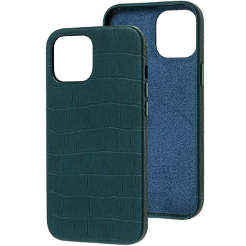 Шкіряний чохол Croco Leather для iPhone 12 mini (Green)
