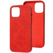 Шкіряний чохол Croco Leather для iPhone 12 mini (Red)