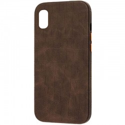 Кожаный Чехол для Apple iPhone XR Croco Leather (Brown)