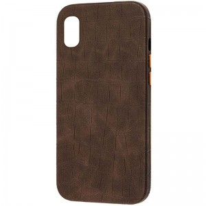 Шкіряний чохол для Apple iPhone XR Croco Leather (Brown)