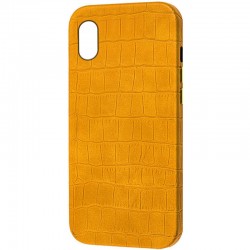 Шкіряний чохол для Apple iPhone XR Croco Leather (Yellow)