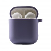 Силіконовий футляр з мікрофіброю для навушників Airpods 1/2 (Сірий / Lavender Gray)