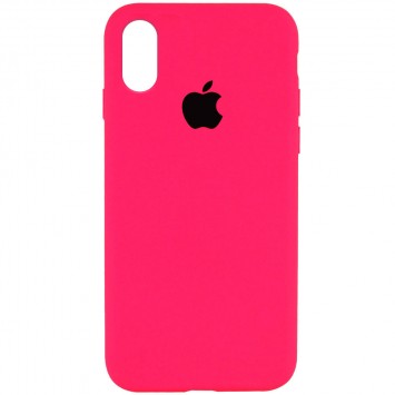 Чохол Silicone Case Full Protective (AA) для Apple iPhone X (5.8 "") / XS (5.8 "") (Рожевий / Barbie pink)