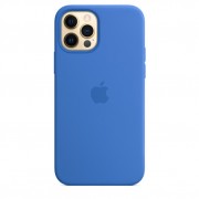 Чохол Silicone Case Full Protective (AA) для Apple iPhone 12 Pro / 12) (Синій / Capri Blue)
