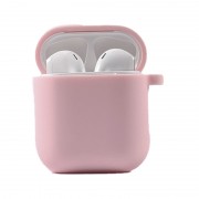 Силіконовий футляр з мікрофіброю для навушників Airpods 1/2 (Рожевий / Pink Sand)