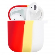 Силіконовий футляр Colorfull для навушників AirPods 1/2 (Червоний / Білий)