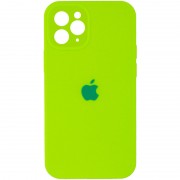 Чохол Silicone Case Full Camera Protective (AA) для Apple iPhone 12 Pro (Салатовий / Neon green)