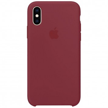 Чохол для iPhone XS Max Silicone Case (AA) (Бордовий / Maroon)