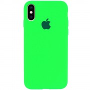 Чохол для iPhone X/XS Silicone Case Full Protective (AA) (Салатовий / Neon Green)