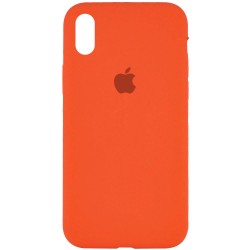 Чехол для iPhone X / XS Silicone Case Full Protective (AA) (Оранжевый / Kumquat)