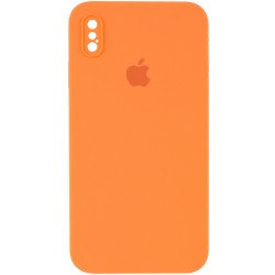 Чехол для iPhone XS Silicone Case Square Full Camera Protective (AA) (Оранжевый / Papaya)