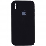 Чохол для iPhone XS Silicone Case Square Full Camera Protective (AA) (Чорний/Black)