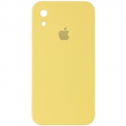 Чохол для iPhone XR Silicone Case Square Full Camera Protective (AA) (Жовтий / Canary Yellow)