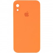 Чохол для iPhone XR Silicone Case Square Full Camera Protective (AA) (Помаранчевий / Papaya)