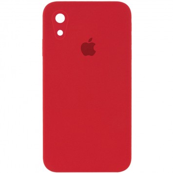 Чохол для iPhone XR Silicone Case Square Full Camera Protective (AA) (Червоний / Camellia)