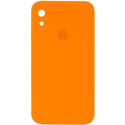 Чохол для iPhone XR Silicone Case Square Full Camera Protective (AA) (Помаранчевий / Bright Orange)