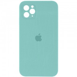 Чохол для iPhone 11 Pro Max Silicone Case Square Full Camera Protective (AA) (Бірюзовий / Ice Blue)