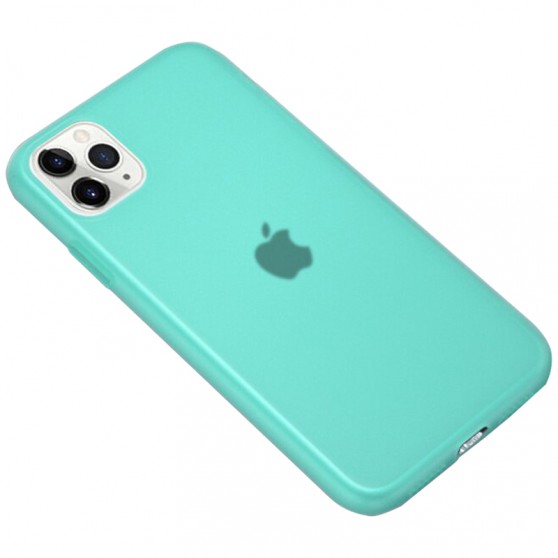 Силіконовий матовий напівпрозорий чохол для iPhone 11 Pro (5.8") (Блакитний / Marine Green)