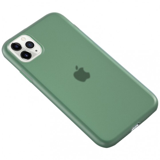 Силіконовий матовий напівпрозорий чохол для iPhone 11 Pro (5.8") (Зелений / Pine green)