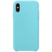 Чохол для Apple iPhone XS Max (6.5") Silicone Case without Logo (AA) (Бірюзовий / Ice Blue)