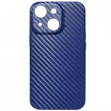 Шкіряний чохол для iPhone 13 mini Leather Case Carbon series (Синій)