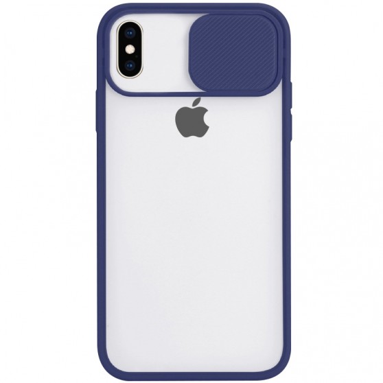 Чохол Camshield mate TPU із шторкою для камери для Apple iPhone X/XS (5.8"") (Синій)