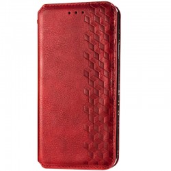 Кожаный чехол книжка GETMAN Cubic (PU) для Xiaomi Mi 10 Lite (Красный)