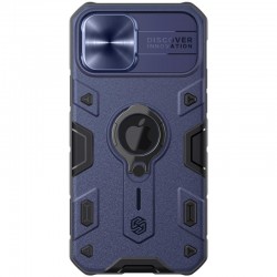 TPU+PC чохол для iPhone 12 Pro / 12 Nillkin CamShield Armor (шторка на камеру) (Синій)
