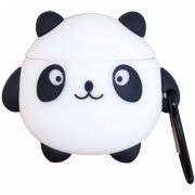 Силіконовий футляр Panda для навушників AirPods 1/2 (Чорно-білий)